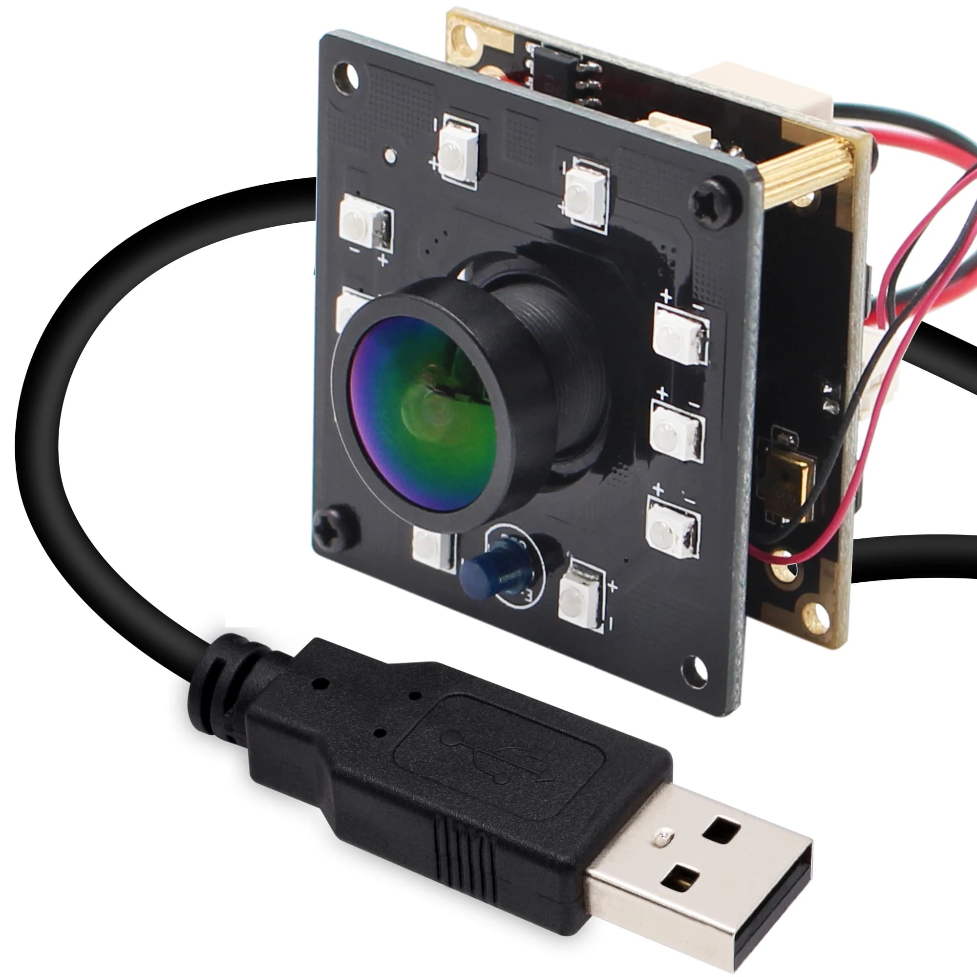 ELP Day Night Vision USB Camera 2MP IMX323 H264 1080P 30FPS USB IR Infrared Webcam with 850nm IR LEDs & Wide Angle Fisheye Lens