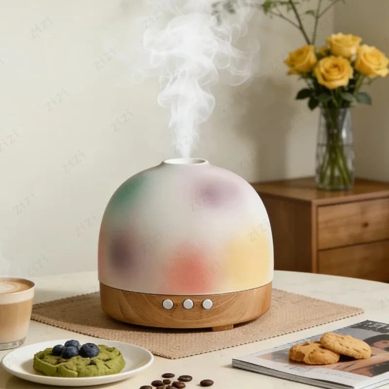 Ceramic Solid Wood Essential Oil Aroma Diffuser Large Capacity Silent Humidifier Chinese-style Creative Aroma Diffuser