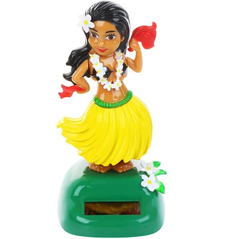 Giocattolo solare del cruscotto dell'auto della figura di danza hawaiana adorabile con il pannello solare che scuote la testa della bambola che balla figura giocattolo per la famiglia della camera da letto
