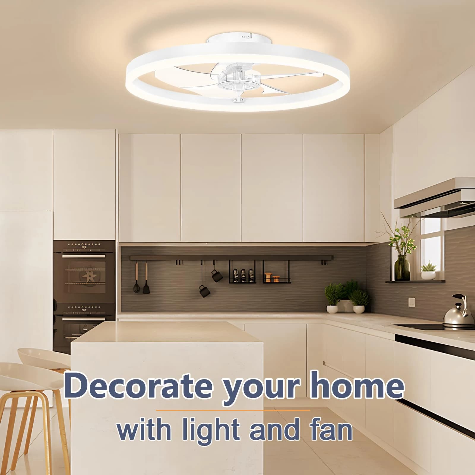Ventilatore da soffitto moderno IRALAN luce a LED facile da installare guscio acrilico ultrasottile illuminazione a regolazione infinita decorazione domestica