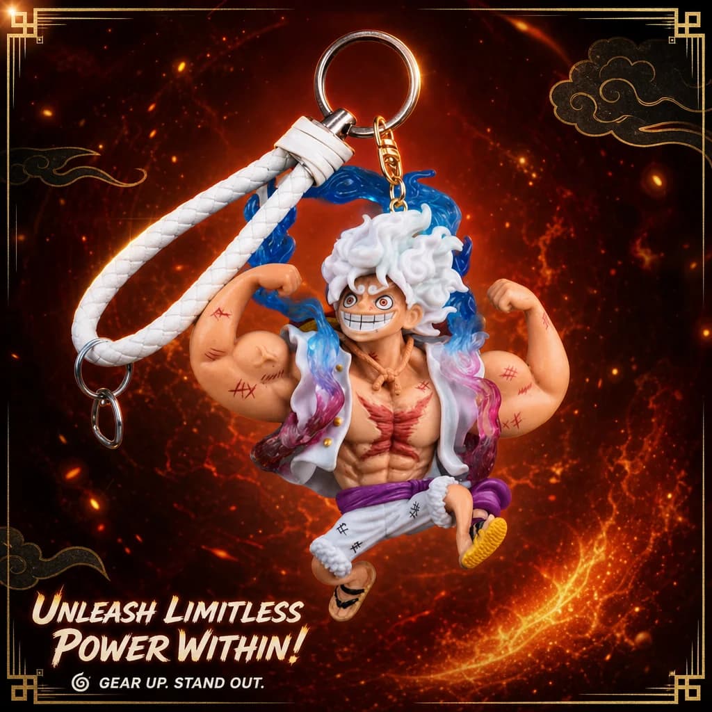 One Piece Nika Luffy Muscle Action Figure Keychain Pendant Model Toy Bag Charm Anime Cartoon Accessory For Bag Decor Strap Gift