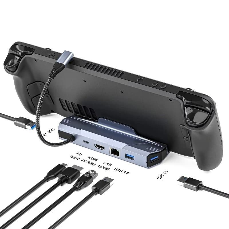 Per Steam Deck Dock, Docking Station per Steam Deck)/ROG Ally/Legion Go Hub USB C 6 in 1 con HDMI