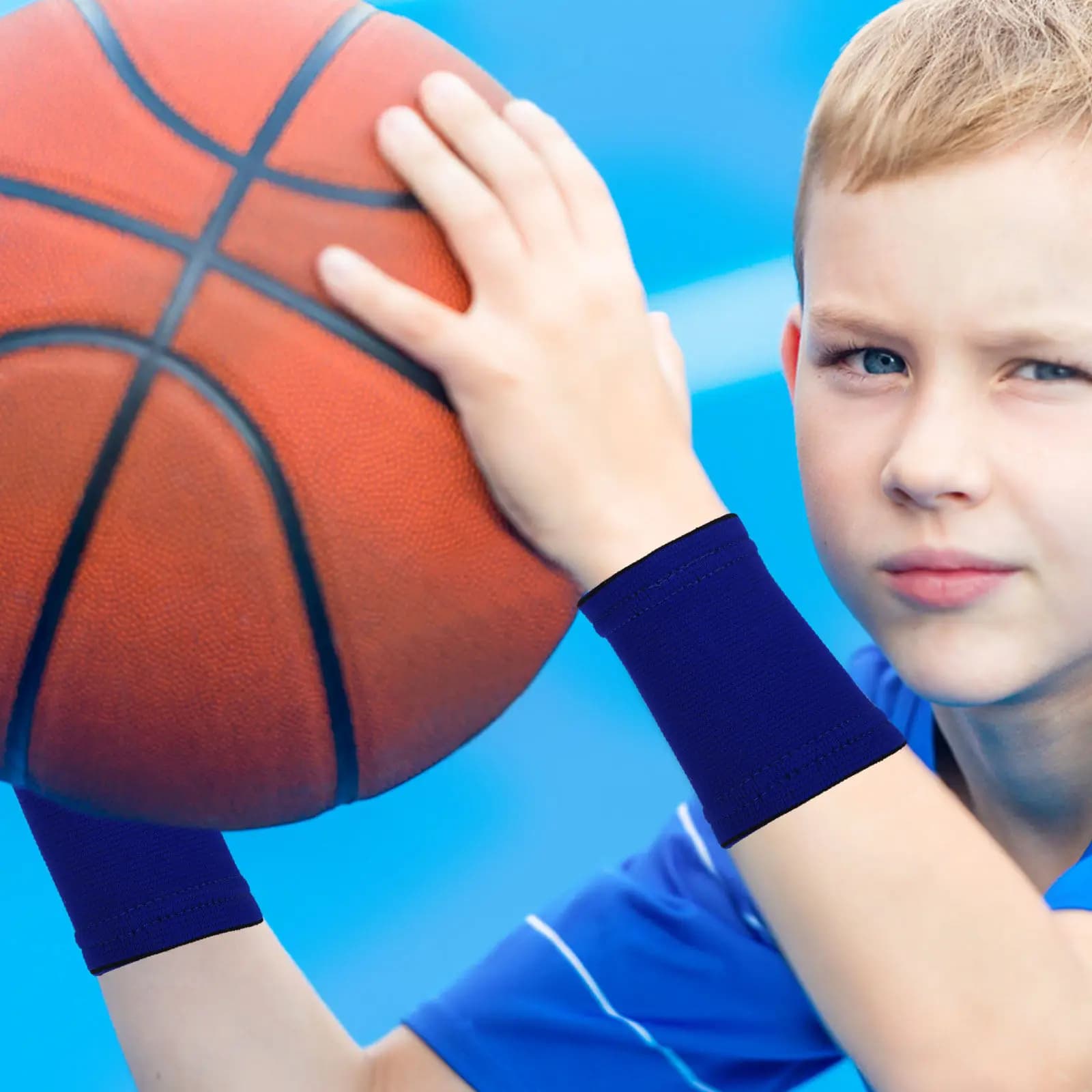 1 paio di supporti elastici traspiranti per il polso con imbottitura in spugna, fascia da polso sportiva, fascia per il polso per allenamento di basket e tennis