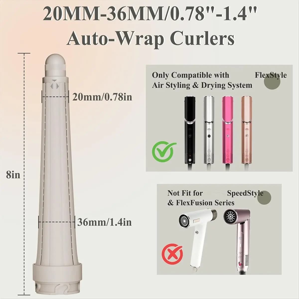 HOME-TOOLS! perAccessories for conical iron barrels for long hair curlers for Shark FlexStyle Testurized waves for iron curlers with automatic winding of 0,78-1,4 inch