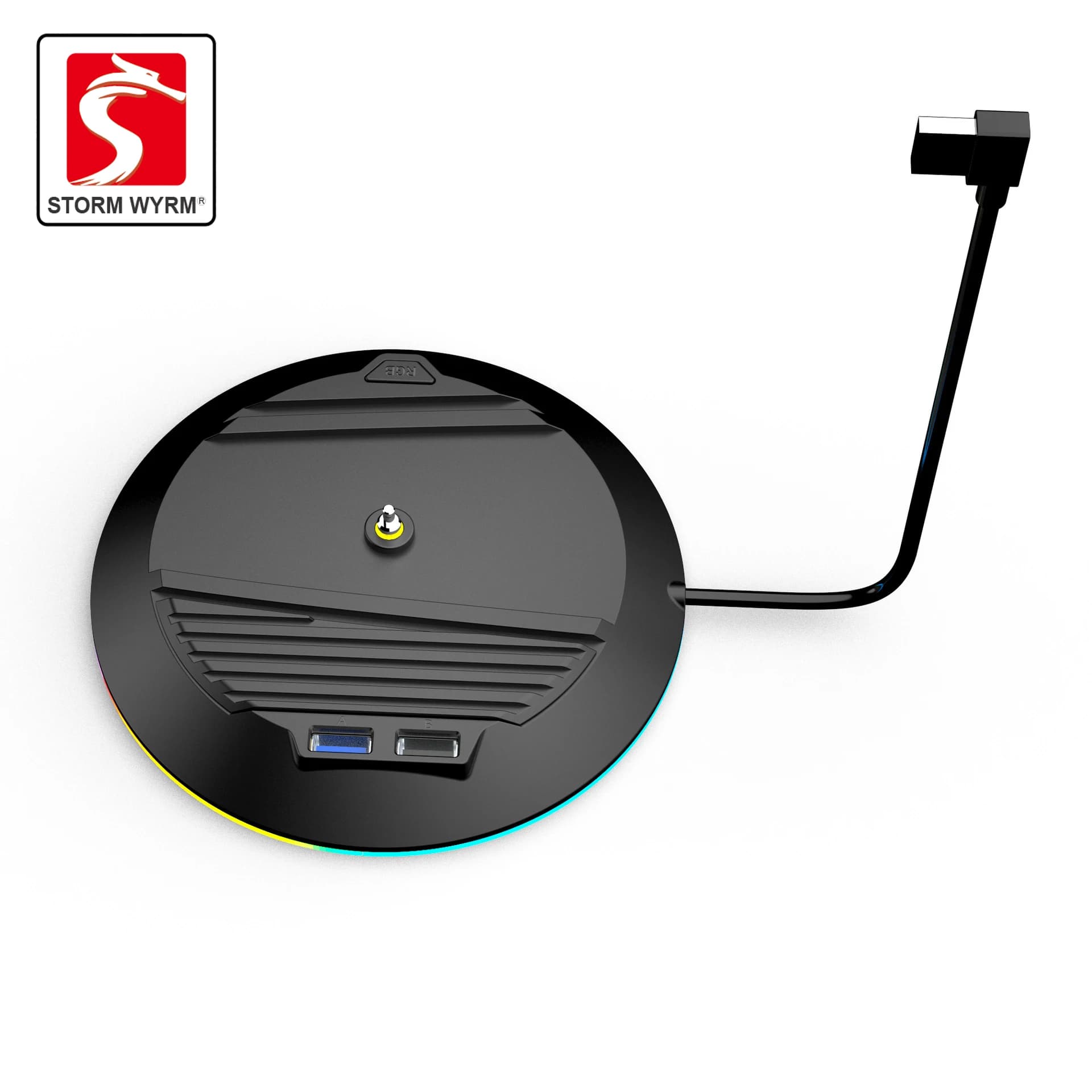 STORM WYRM Supporto di ricarica verticale per disco sottile PS5 e accessori per console digitali con cuscinetto antiscivolo e luce LED DZ507