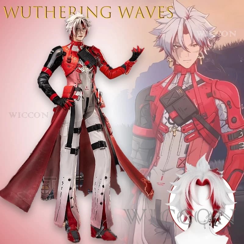 Wuthering Waves Scar Set completo di costumi cosplay Anime Battle Outfit Maschio Halloween Natale