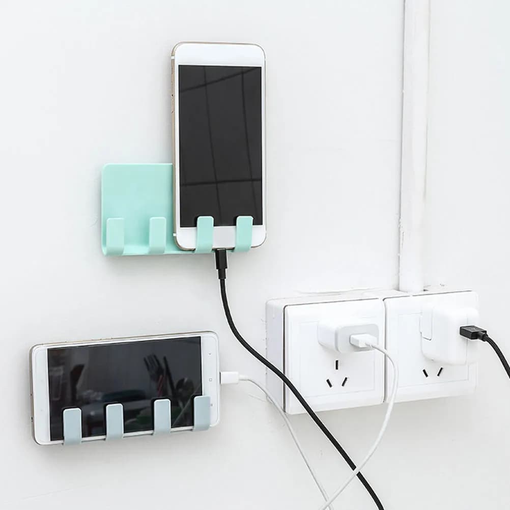 3pcs Mobile Phone Charging Stand Wall Mount Holder For Tablet Dock Station Organizer Anti-Slip Home Storage