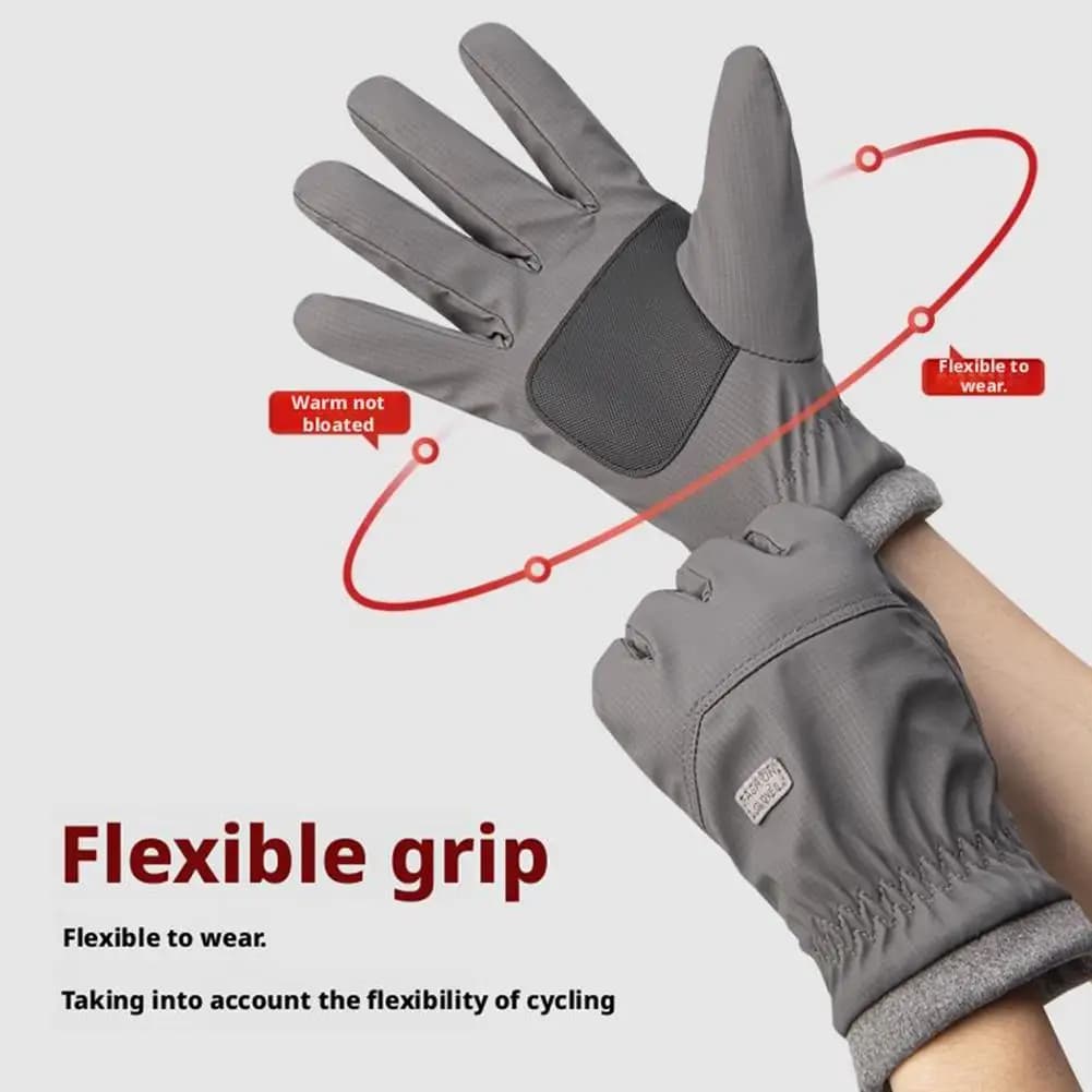 Guanti da ciclismo in pile a prova di freddo per uomo Guanti invernali caldi con isolamento termico Guanti morbidi antiscivolo per moto spessi antivento W4G8