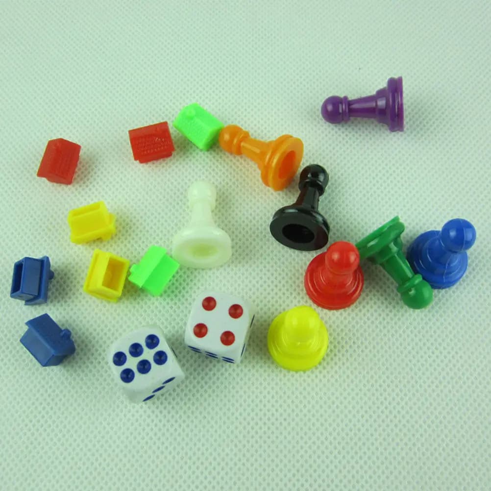 Set di 64 Pezzi degli Scacchi in Plastica Multicolore, Accessori per Giochi da Tavolo per Bambini, Scacchi e Backgammon, Kit Educativo per Principianti