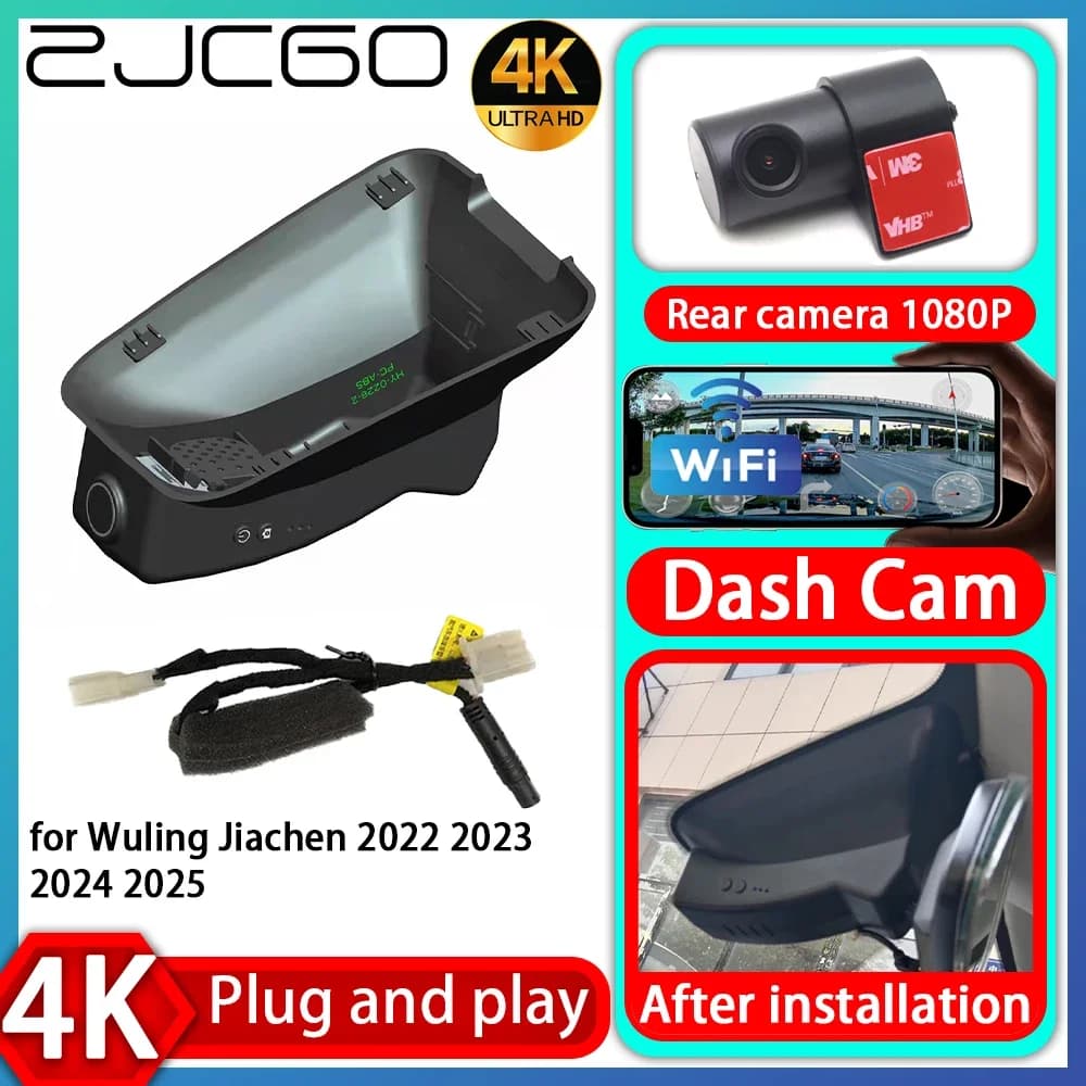 ZJCGO UHD 4K 2160P Plug and Play DVR Dash Cam Video for Wuling Jiachen 2022 2023 2024 2025