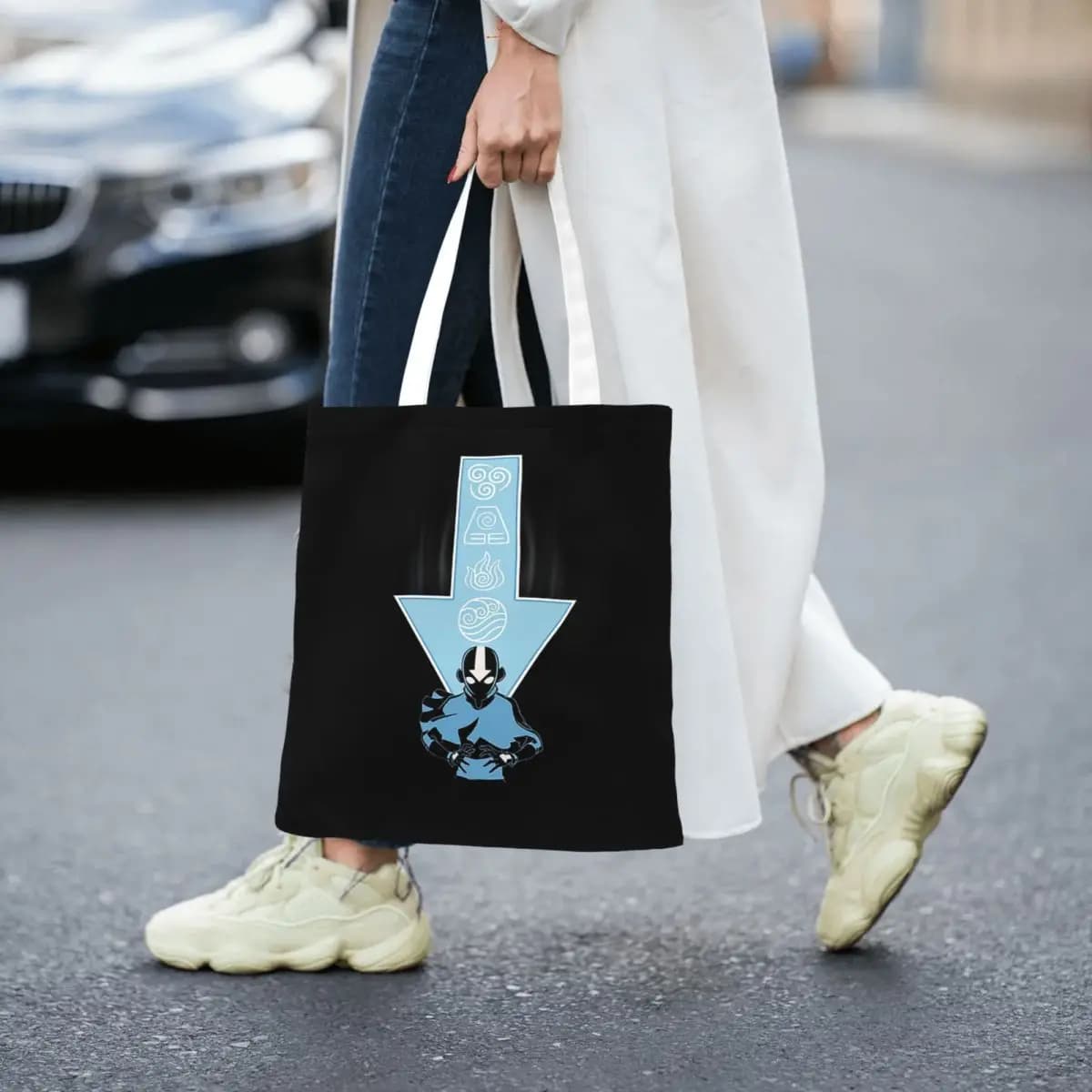 Avatar Aang Arrow Borse per la spesa in tela pieghevole La borsa a tracolla da donna Tote da viaggio