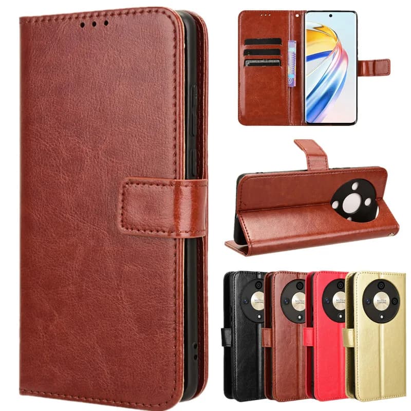 Custodia in pelle Flip per Honor Magic 8 7 6 Lite Magic 5 Pro X9d X9c Smart X9b X9a Custodia protettiva Portafoglio Slot per schede Cavalletto Funda