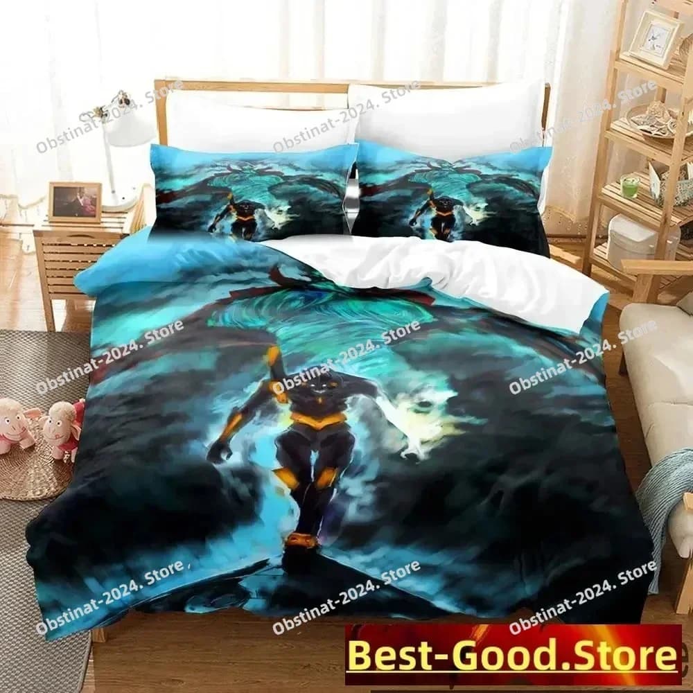 Anime Tengen Toppa Gurren Lagann Set biancheria da letto Stampato singolo Piumino trapunta Copripiumino Federa 3 pezzi Set Bambini Taglia adulto