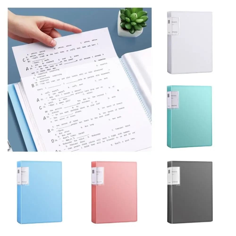 Large Capacity A4 File Folder Dustproof 20/30/40/60/80/100 Sheets Paper Organizer Translucent Waterproof Document Container