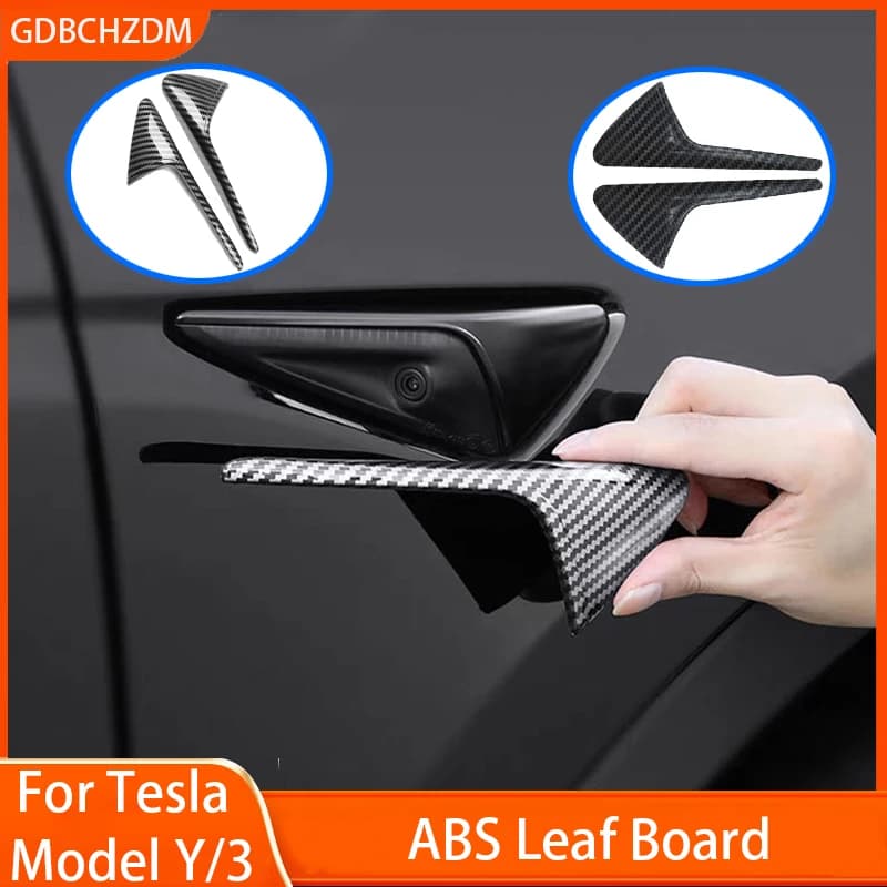 Per Tesla Modello 3/Y Copertura di Protezione Della Macchina Fotografica Laterale In Fibra di Carbonio Parafango Trim Copertura Accessori di Modifica Auto Tesla 2017-2024