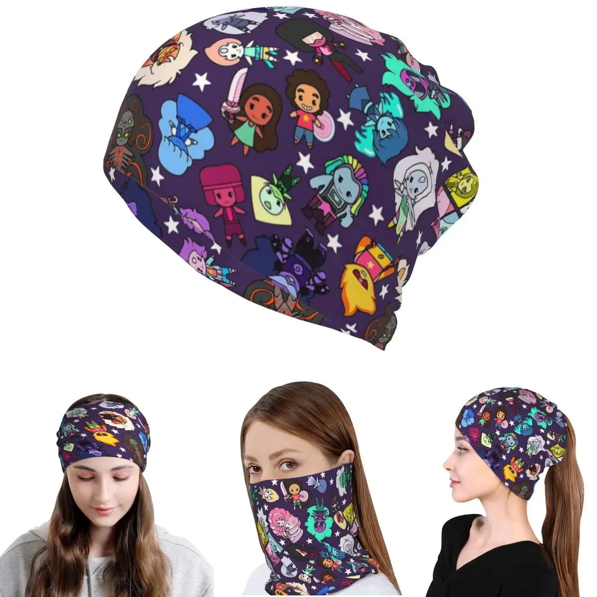 Crystal Gems Steven Universe Bandana Copricollo Sciarpa per il viso Fascia per la testa calda Cappello con berretto Unisex per adulti Antivento