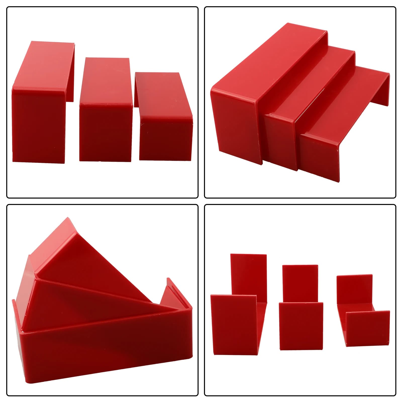 3 Pz/set 3 Formato 3mm Bianco/Nero/Trasparente/Rosso Acrilico Espositore Vetrina di Gioielli Scaffale di Stoccaggio Supporto Per La Collezione di Figure