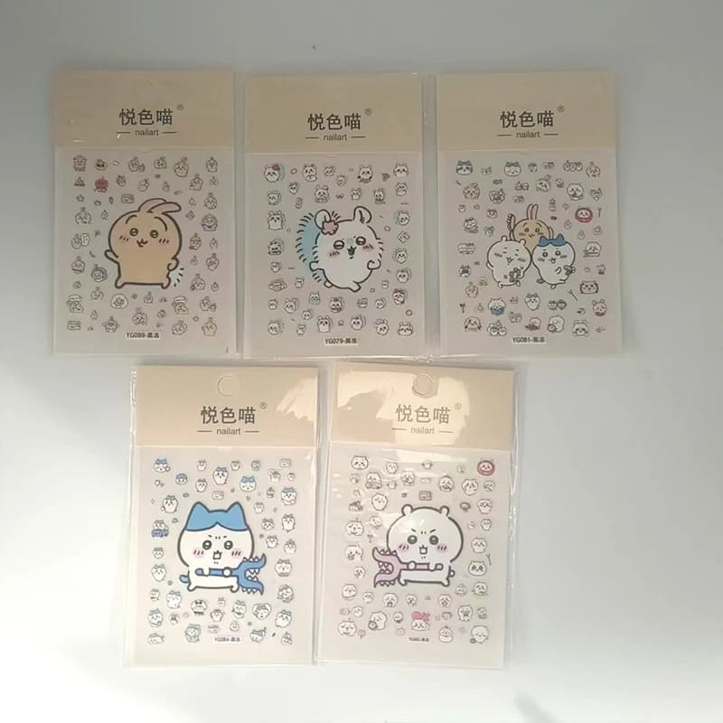 Adesivi 3D per Unghie Chiikawa Usagi Hachiware, Decorazioni Kawaii Fai-da-Te per Manicure, Decorazioni per Tazze, Carine Illustrazioni di Personaggi Giapponesi