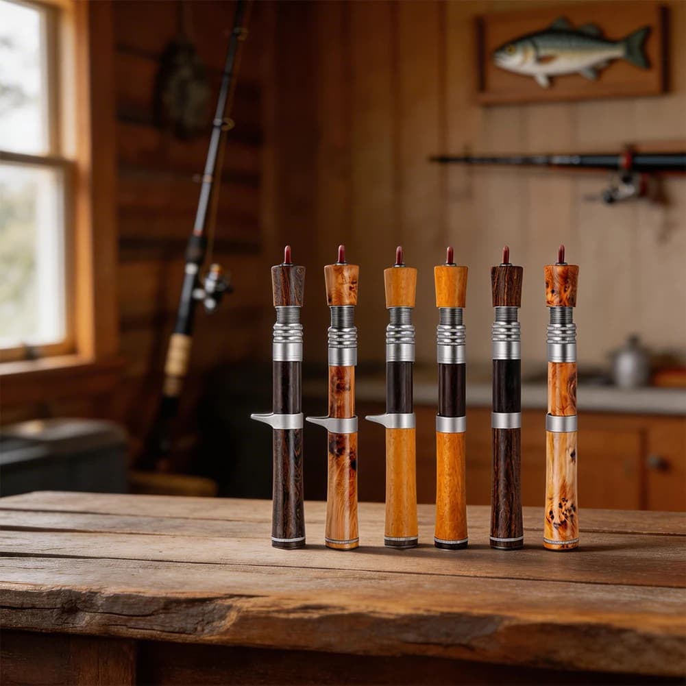 Canna da Pesca Stream Rod con Manico Dritto, Portatile, Leggera, Rigida, con Manico in Legno Massello, Accessorio di Ricambio per la Pesca all'Aperto