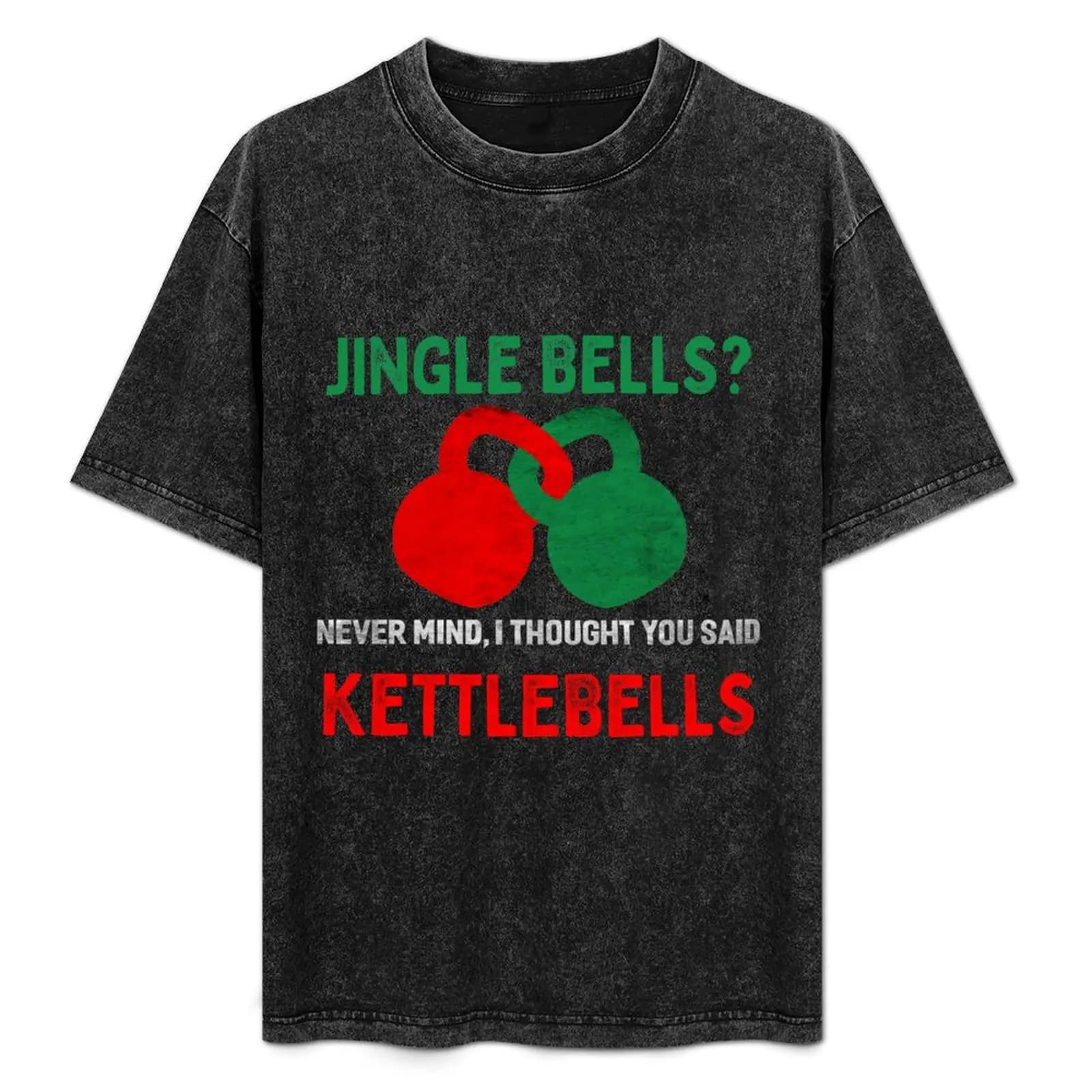 T-shirt natalizia Kettlebells, semplice e casual, a maniche corte