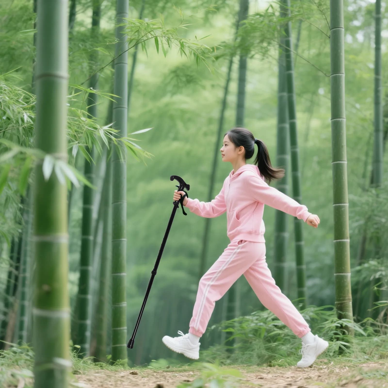 Bastone da Trekking in Lega di Alluminio Regolabile e Pieghevole con Impugnatura Antiscivolo in Gomma, Leggero per Escursionismo e Arrampicata