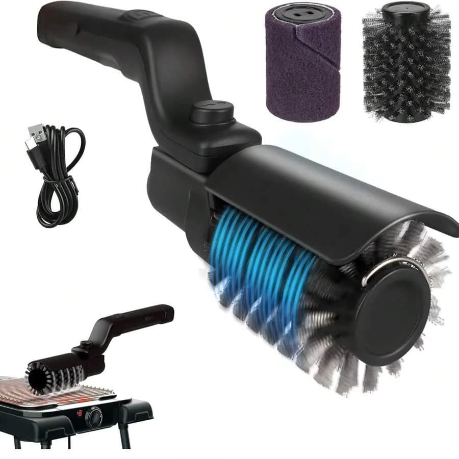 Electric Grill Brush, IPX7 Waterproof BBQ Cleaner, Heat-Resistant Grill Cleaning Tool, Suitable For Charcoal, Cast Iron, And St