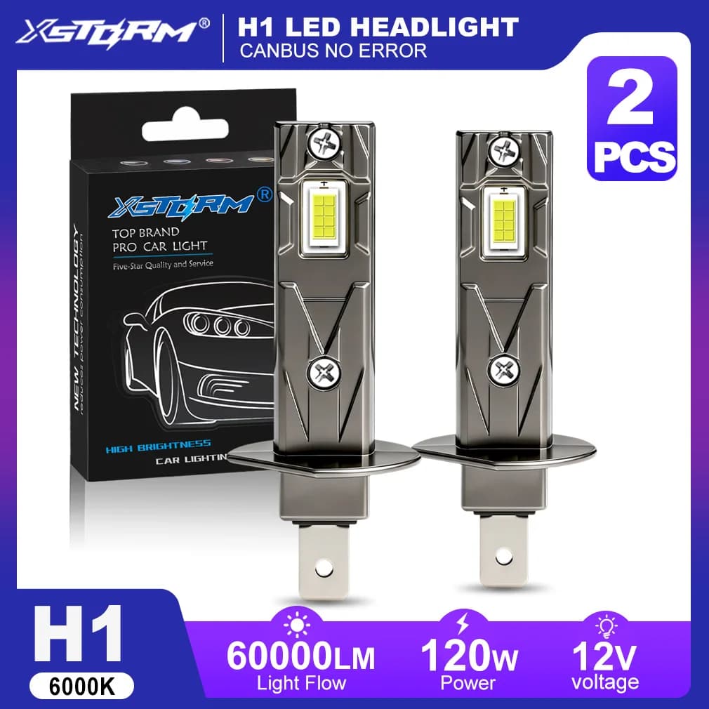 XSTORM H1 Lampadine LED per Fari 120W 60000LM H7 H4 Luci LED Canbus Diodo Auto Fendinebbia 12V 6000K per Automobile