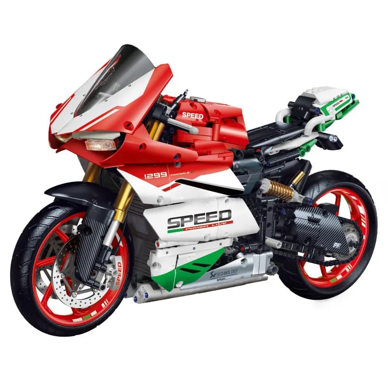 IN MAGAZZINO 1:5 MOC Tecnico Moto Building Blocks Modello Mattoni Assemblaggio di Giocattoli per Bambini Set Regalo Di Compleanno