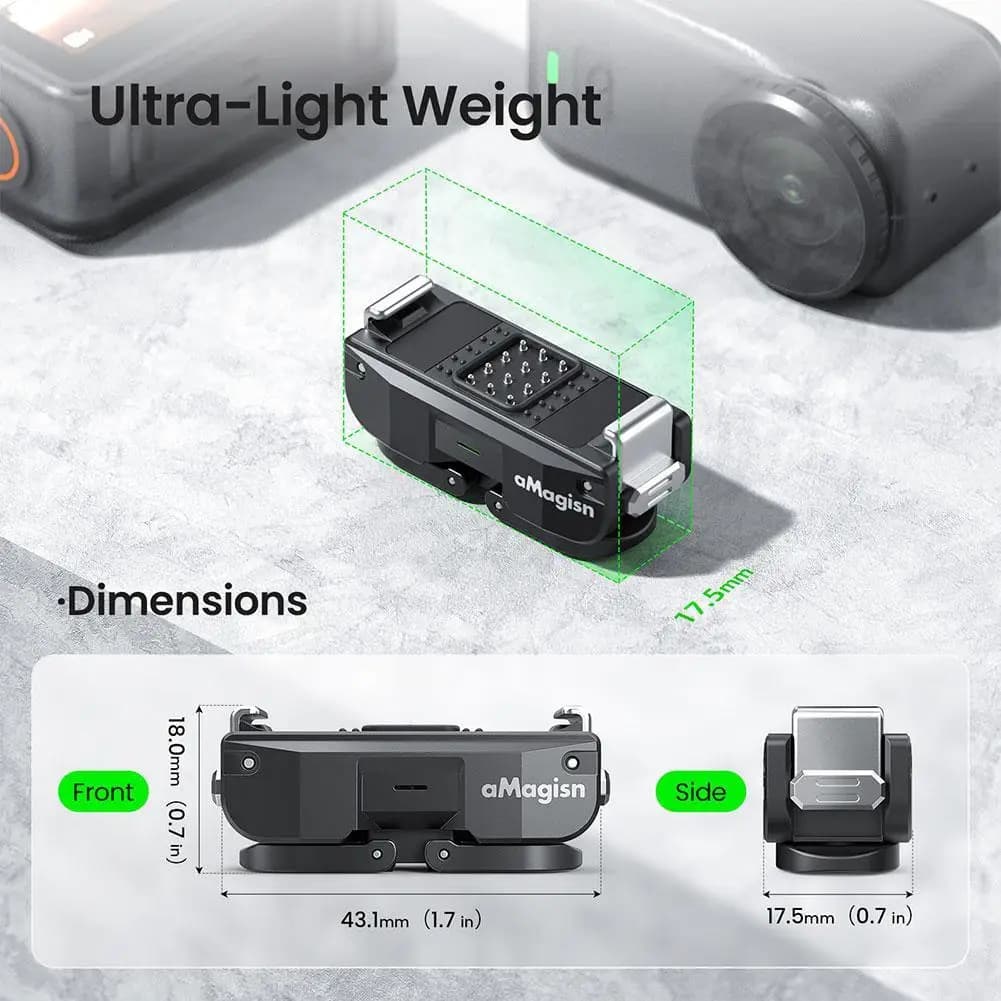Ultralight Magnetic Refill Support for DJI OSMO NANO, quick release for tripods and selfie sticks, quick charging camera accessory