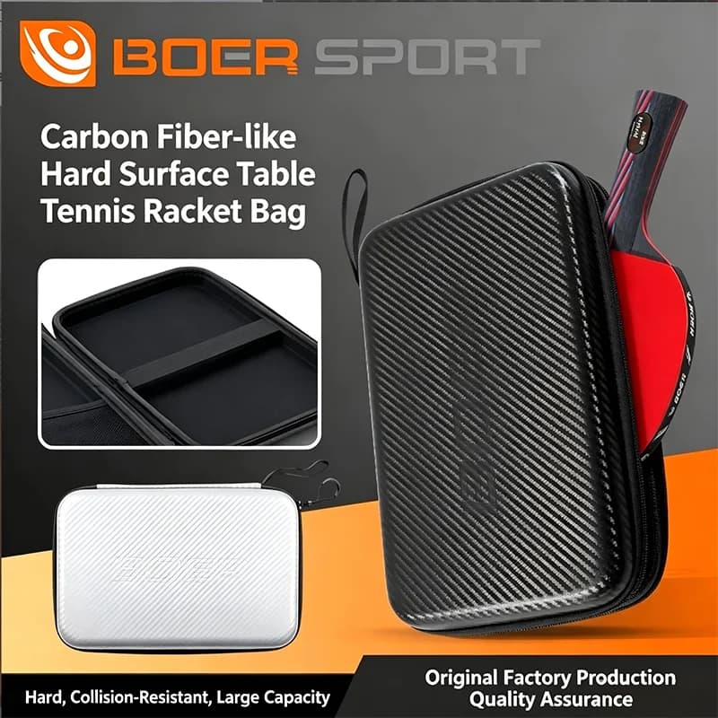Table tennis racket bag square bag large capacity compartment hard bag racket EVA storage bag portable table tennis racket stora