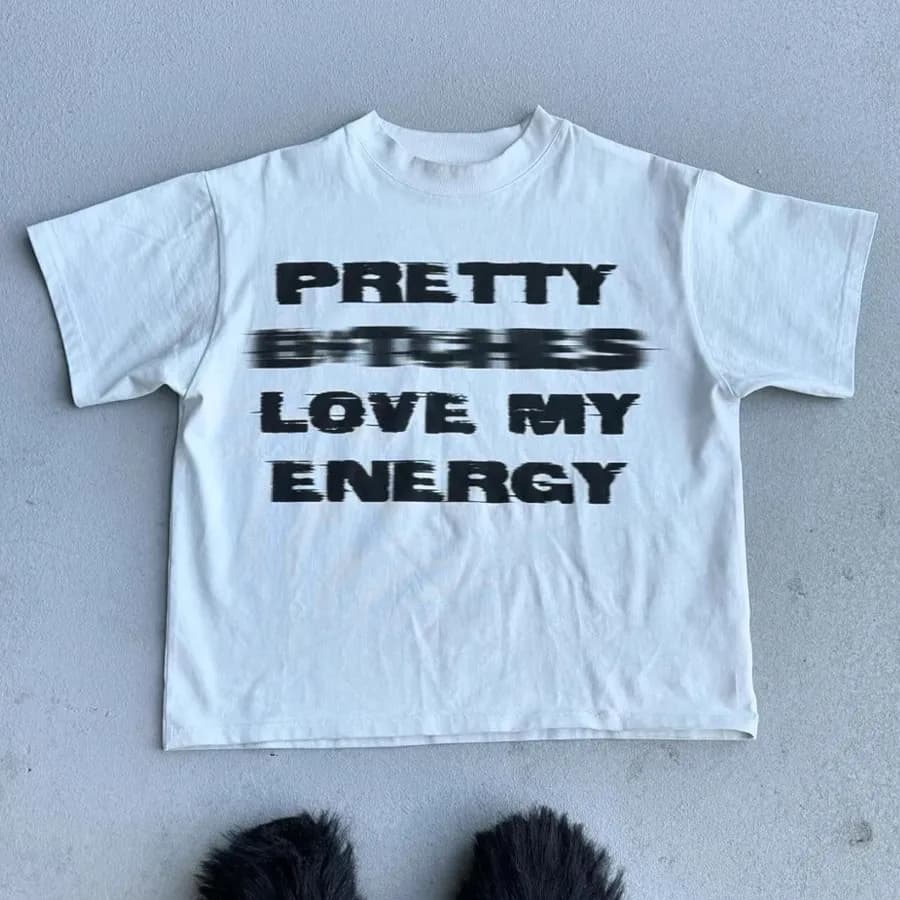 Heavyweight 260g Pure Cotton Short Sleeve T-Shirt Unique Letter Design Hiphop Loose Fit Versatile Comfortable Cotton Tee