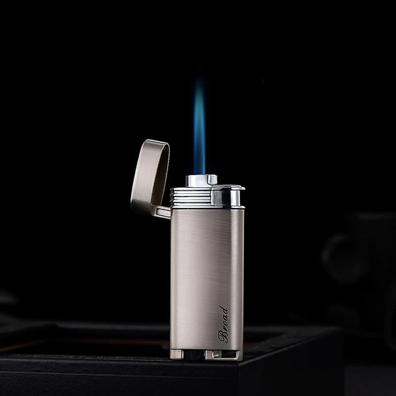 Recently Launched New Metal Windproof Blue Butane Lighter Portable Smoker Gift Business Supplies High Firepower Cigar Lighter
