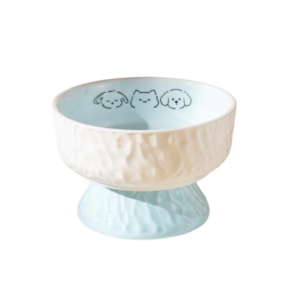 Ceramic Elevated Cat Bowl Anti-Vomiting Anti Slip Pet Food Water Bowl Large Caliber Slanted Pet Food Dispenser Dog Accessories
