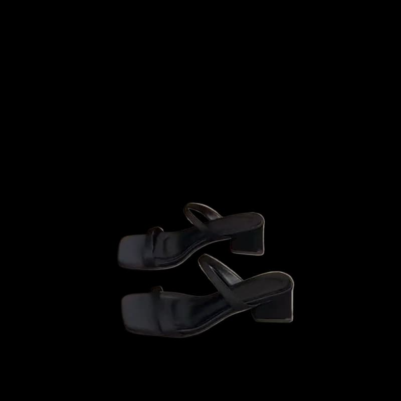 2025 New Fashion Summer Platform High Heels Women's Slippers Square Toe Sandals Elegant Party Party Slippers Women Zapatos Mujer