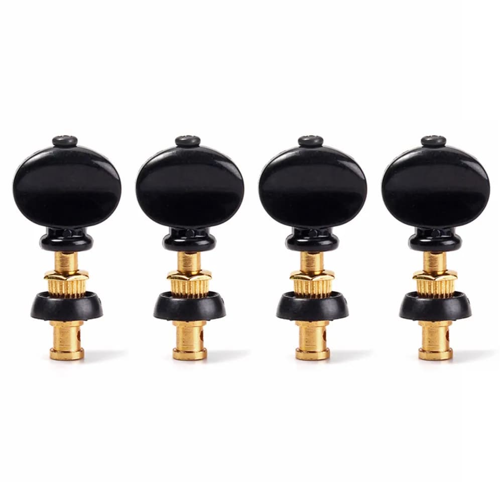 4Pcs Ukulele Tuning Machines Steel Core Friction Tuners with Plastic Button Key Tuner for Ukulele String Instruments Adjustable
