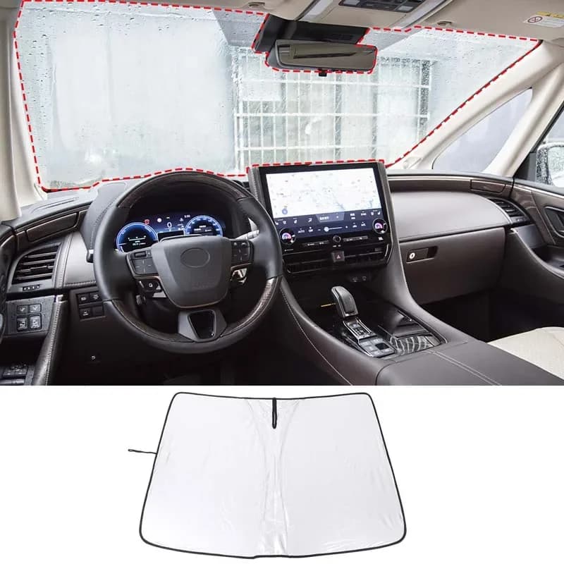 Per Toyota Alphard 2024 Nastro d'argento Parabrezza anteriore per auto Parasole Protezione solare Visiera Parasole Accessori interni