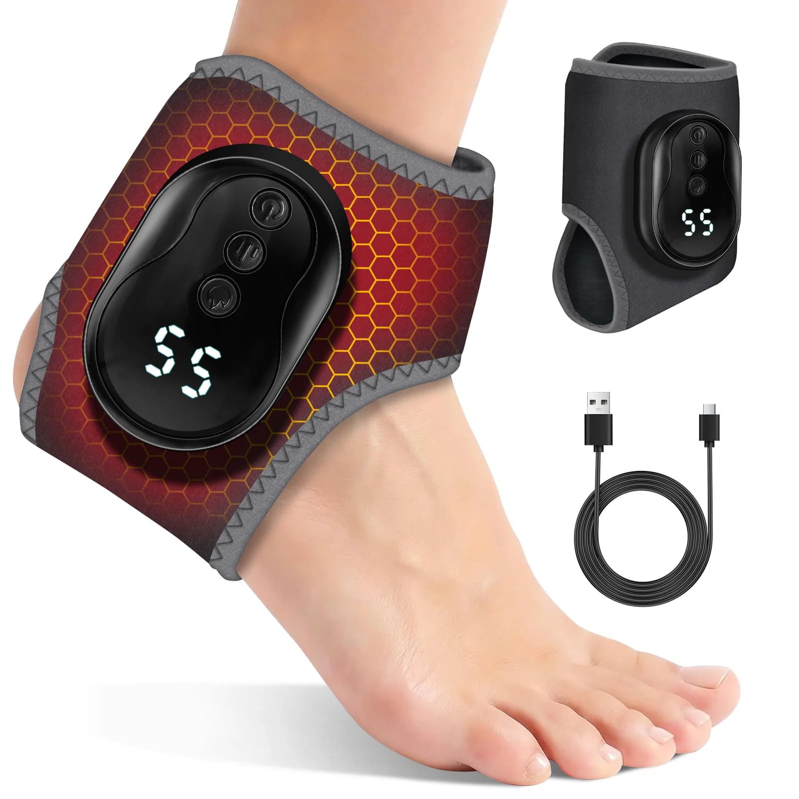 Wrist Ankle Massager Vibration Wrap Band Cordless Joint Wrist Support Belt for Both Hand Foot Fatigue Muscle Relaxation Pad