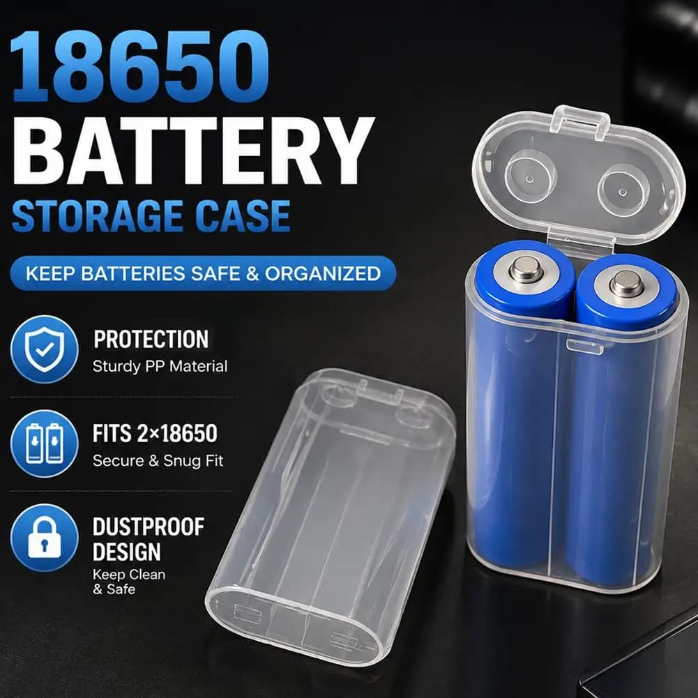18650 Battery Storage Case Transparent Waterproof Battery Storage Box Case Portable Organizer For 18650 Batteries