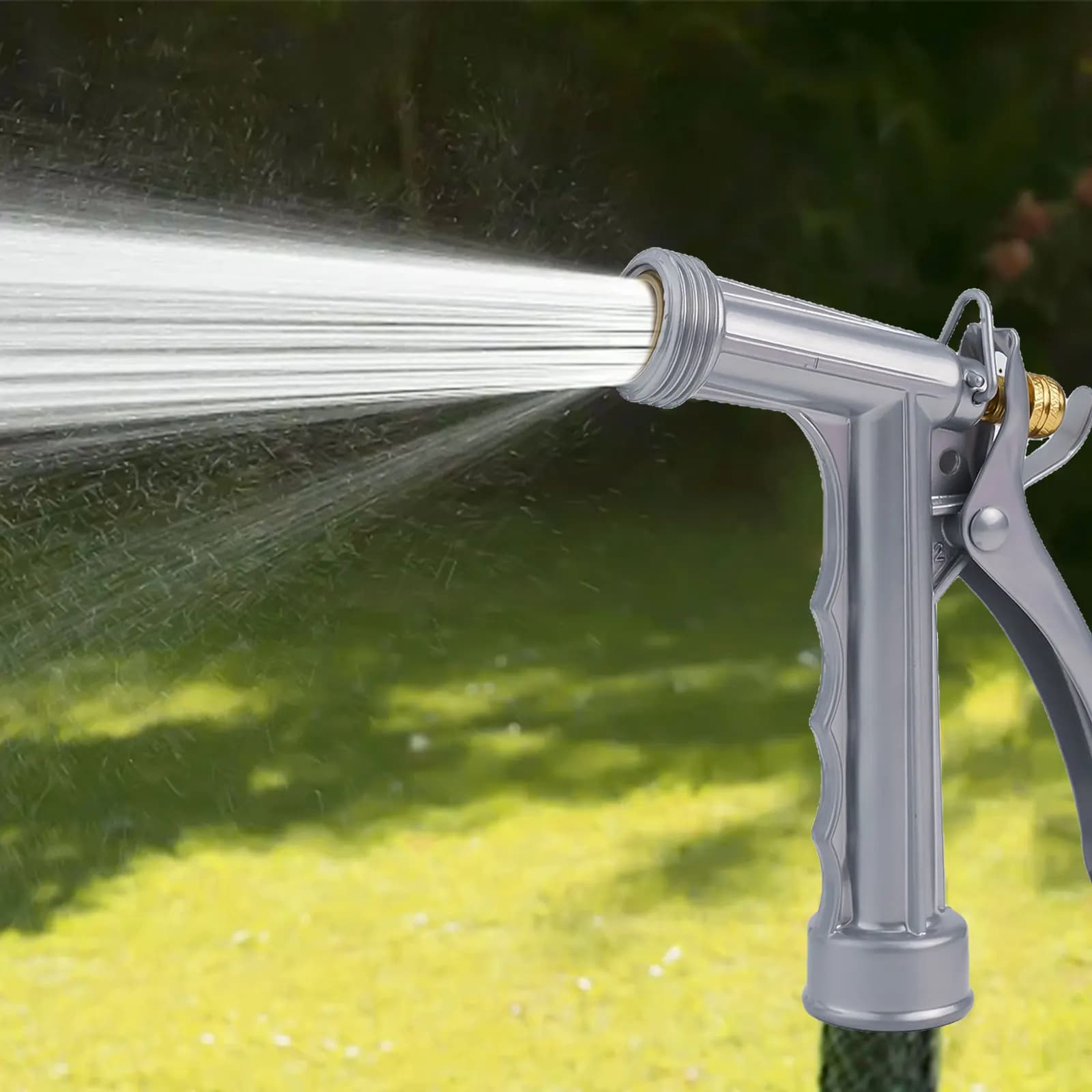 Ugello per tubo da giardino ad alta pressione con impugnatura a pistola, spruzzatore con flusso regolabile per lavaggio auto, pulizia pavimenti, irrigazione piante