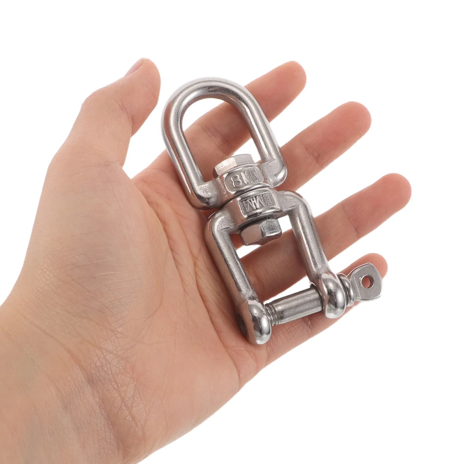 4Pcs Swivel Hook Rings Heavy Duty Stainless Steel Marine Grade Connector M8 Anchor Chain Double Shackle Boat Anchor Chain