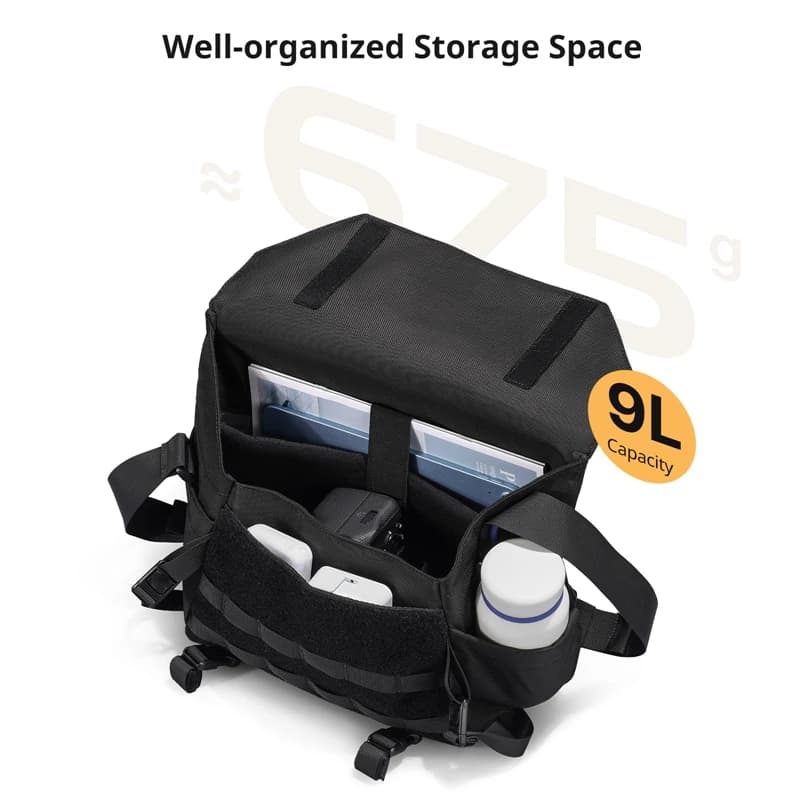 Ulanzi BC08 Borsa a tracolla Capacità 9 litri Borsa universale antispruzzo Fotografia Borsa a tracolla per fotocamera DSLR Organizzatore da viaggio all'aperto