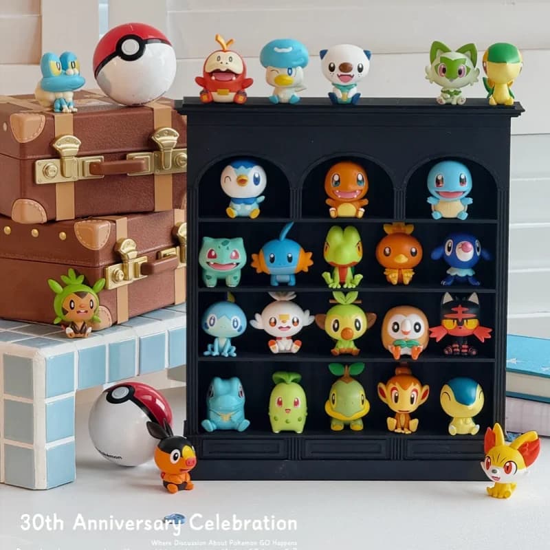 Genuine Pokemon 30th Anniversary Blind Box Figure Starter Pokemon Poke Ball Collectible Desk Decoration Items Hot Mystery Box