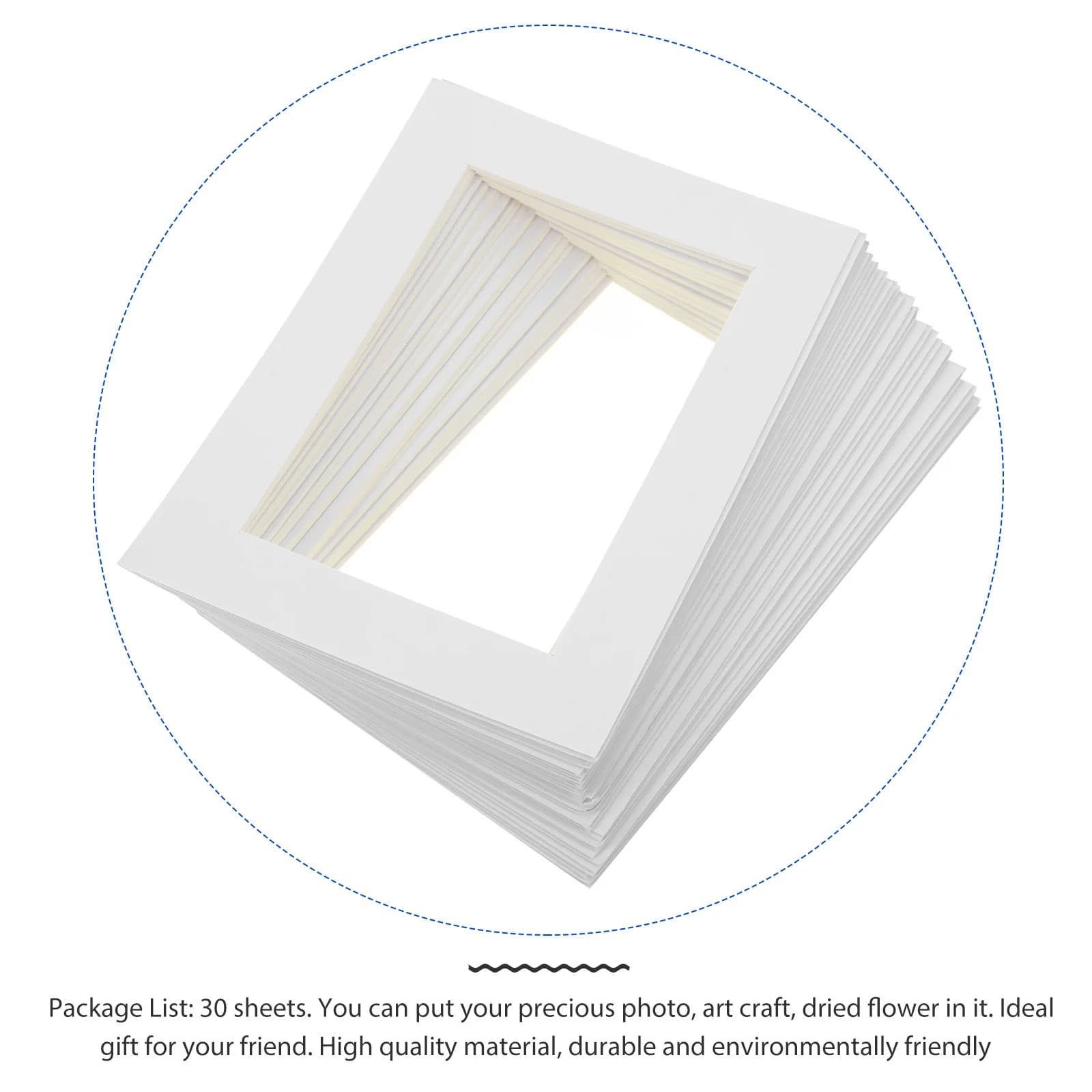 30 pezzi di carta con rivestimento interno in carta pretagliata per cornice per foto, opere d'arte, display, supporto per foto, fornitura per decorazioni per la casa