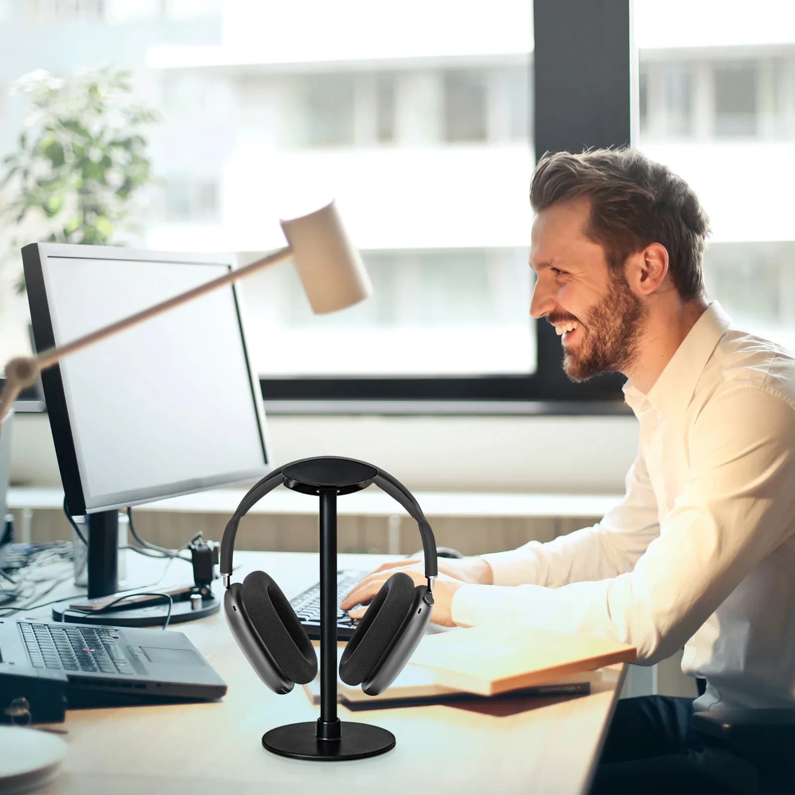 Detachable Headphone Stand Aluminum Alloy Headphone Holder for Desk Storage Display Universal Compatibility Headset Mount