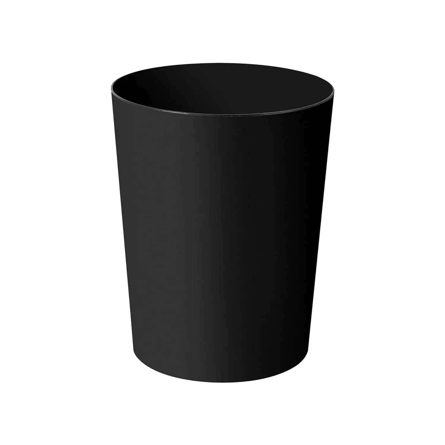 2.5 Gallon Plastic Trash Can for Office, Bathroom, Kitchen - Round Wastebasket, Easy Clean, Black
