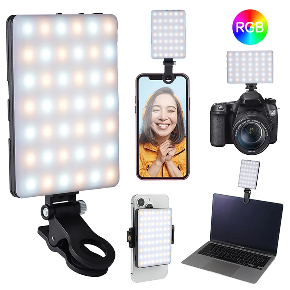 Mini Filling Light RGB LED Pocket Straight Video Photo Lighting Live Pocket Vlog Clip for iPhone Phone Portable Camera