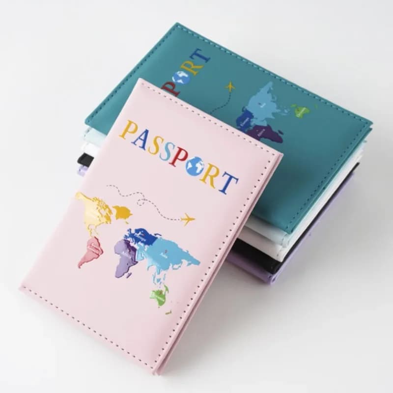 Porta passaporto in pelle PU da 1 pezzo Custodia protettiva per passaporto da viaggio per viaggio nel mondo per custodia protettiva per passaporto con slot per carta di credito ID