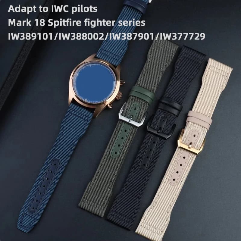 20mm 21mm22mm Nylon strap for IWC Pilot Mark 18 Spitfire fighter jet Portugal IW377714 IW327004 IW377709 IW388101 men watch band