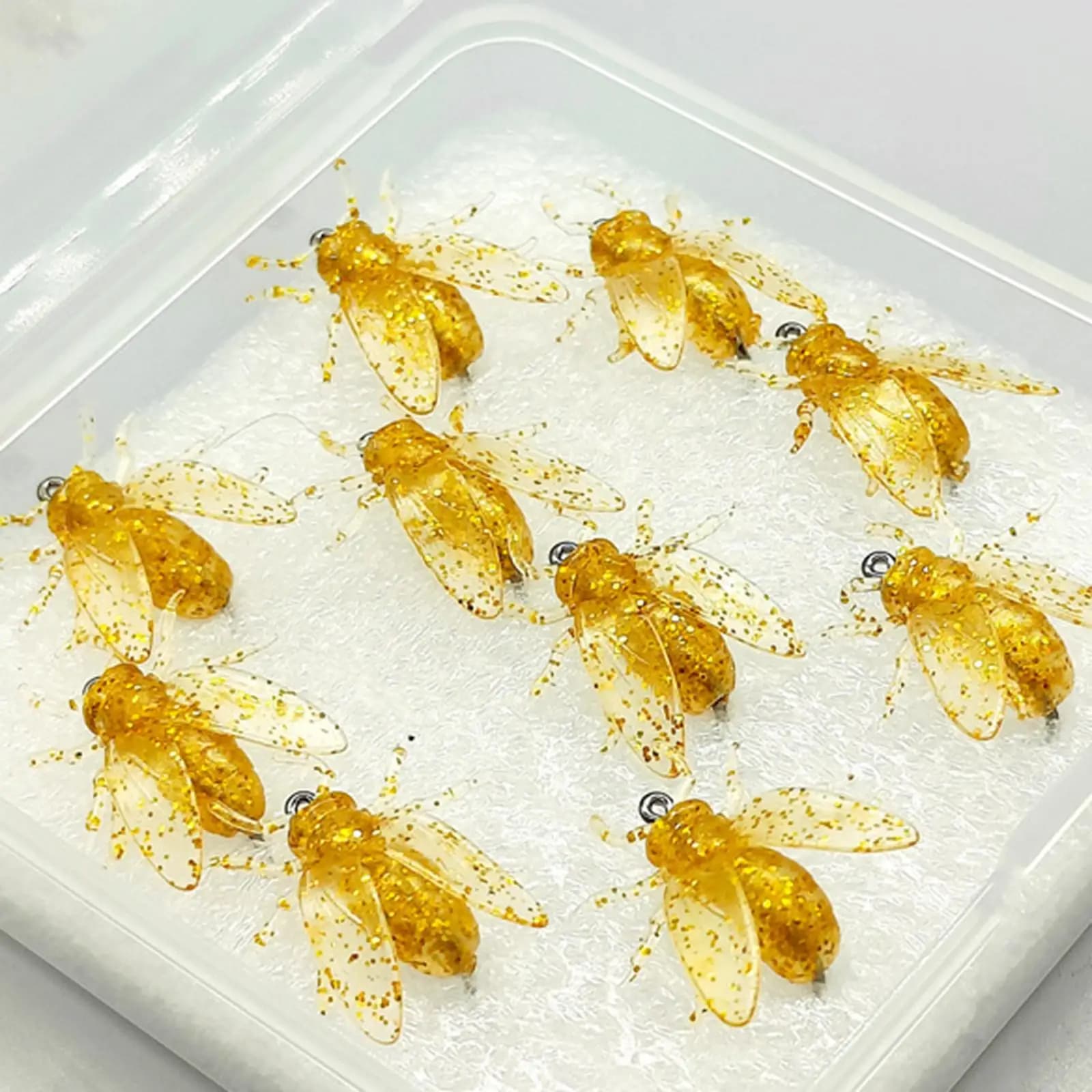 Realistic Bee Style Softbait Lure Durable PVC Steel Fishing Tackle Accessories Box Pack for Walleye Perch Pike