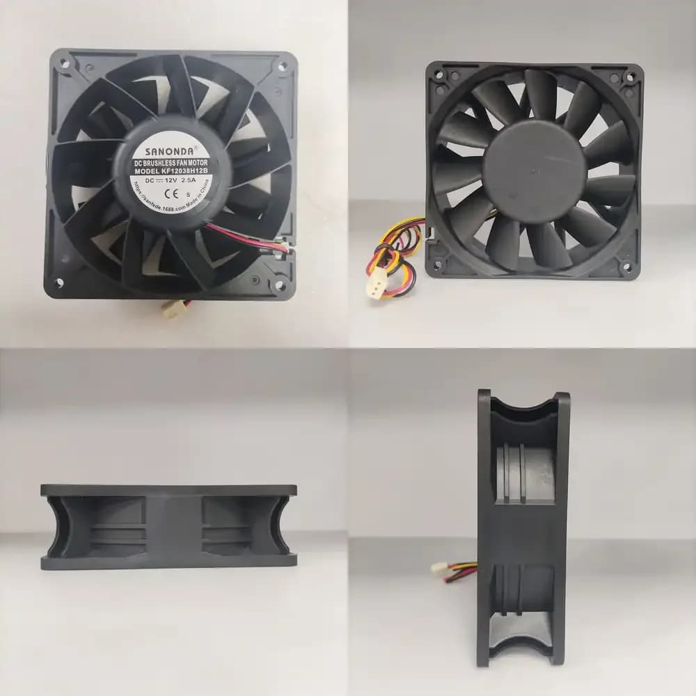 Ventola assiale CC 12V 2.5A 12038 per raffreddamento di apparecchiature industriali, ventilatore per dissipazione del calore per barbecue e piccoli macchinari